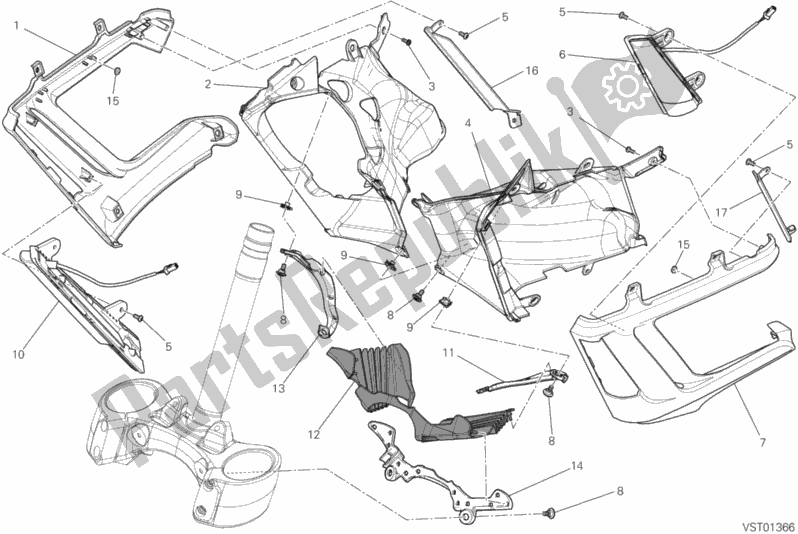 Tutte le parti per il Coperchio, Radiatore del Ducati Diavel FL AUS 1200 2017
